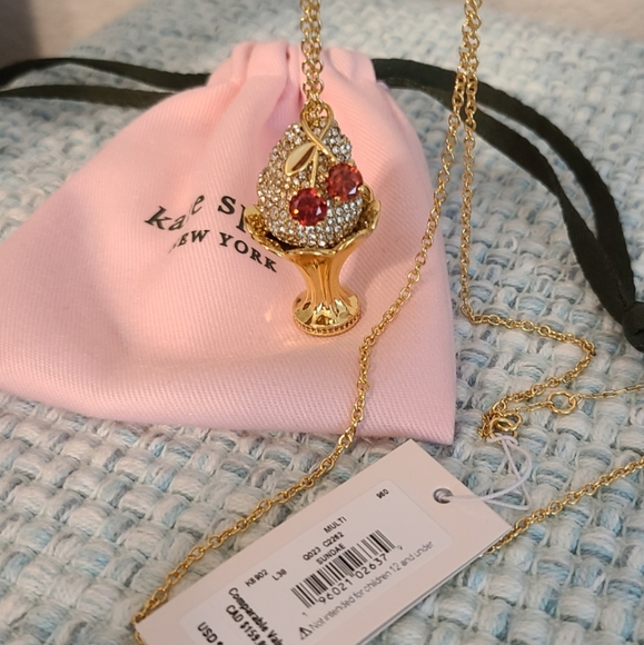 NWT - Kate Spade🍦Ice Cream Sundae Necklace - Picture 7 of 11